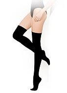 Over-knee socks, microfiber, without pattern